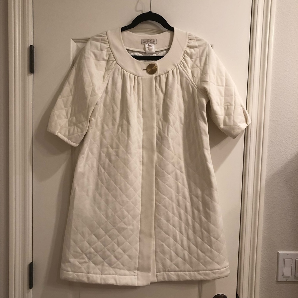 NWT La Rok Quilted Jacket Ivory Small.